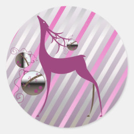 Deer Merry en Bright Round Sticker