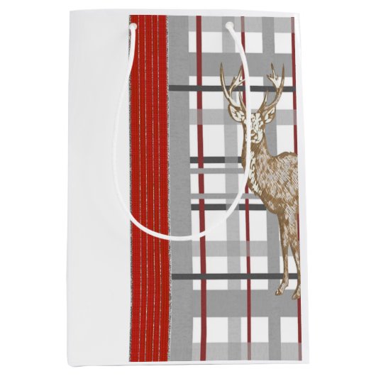 Deer Merry kerstcadeautassen Medium Cadeauzakje (Voorkant)