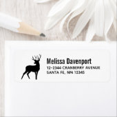 Deer met Antlers Black Silhouette Rustic Etiket (Insitu)