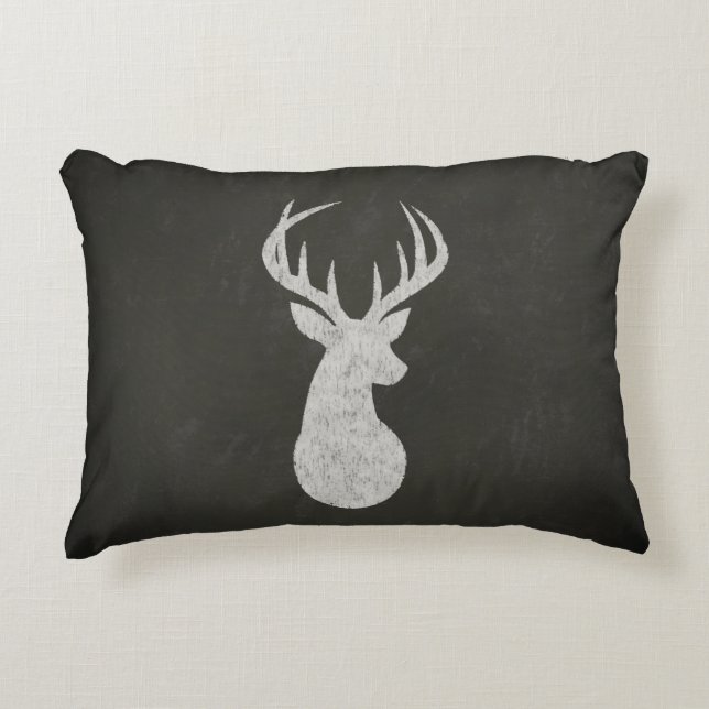 Deer met Antlers Chalk Drawing Accent Kussen (Voorkant)