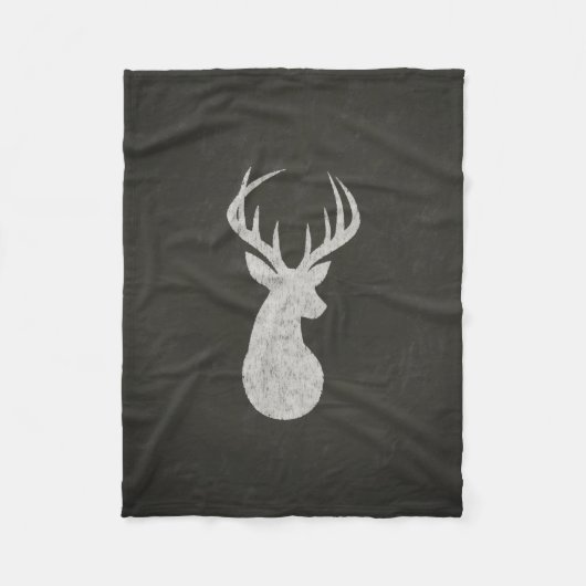 Deer met Antlers Chalk Drawing Fleece Deken (Voorkant)