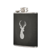 Deer met Antlers Chalk Drawing Heupfles (Links)