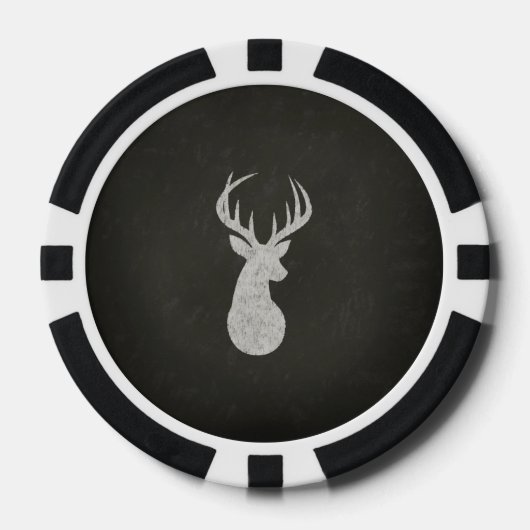 Deer met Antlers Chalk Drawing Pokerchips (Voorkant)