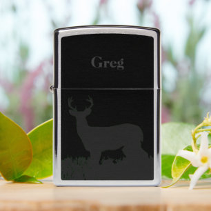 Deer met Antlers in Grass Persoonlijke Aansteker