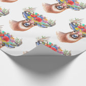 Deer met bloemen cadeaupapier (Hoek)