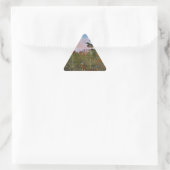 Deer met een roze blauwe lucht driehoek sticker (Tas)