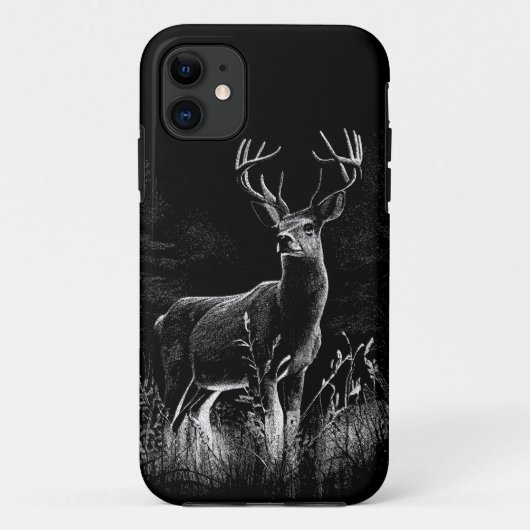 Deer met geweien per veld en boom Case-Mate iPhone case (Achterkant)