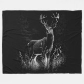 Deer met geweien per veld en boom fleece deken (Voorkant (Horizontaal))