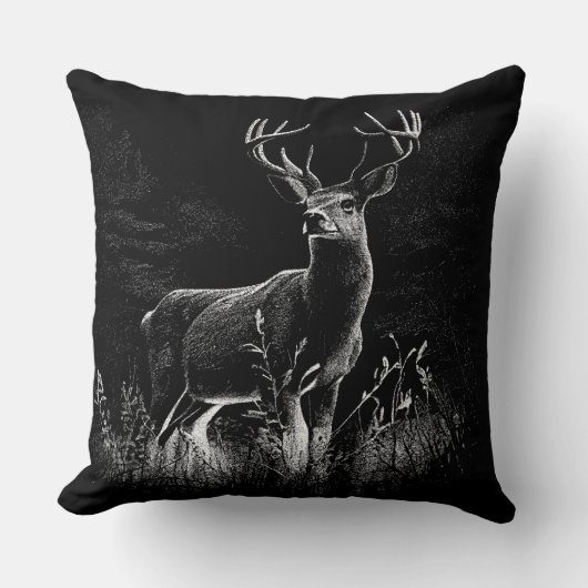 Deer met geweien per veld en boom kussen (Voorkant)