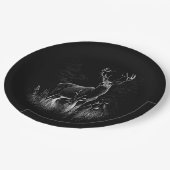 Deer met geweien per veld en boom papieren bordje (Gekanteld)