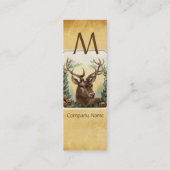 DEER MET PIJNCONS CROWN MONOGRAM PARCHCHMENT MINI VISITEKAARTJE (Achterkant)