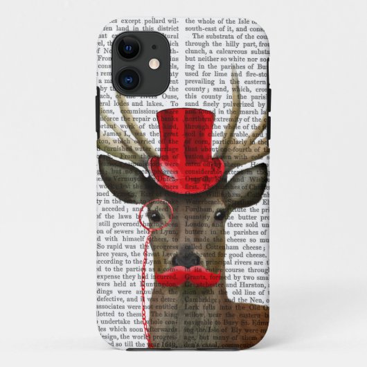 Deer met Red Top Hat en Mustache Case-Mate iPhone Case (Achterkant)
