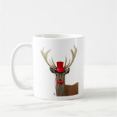 Deer met Red Top Hat en Mustache Koffiemok (Links)