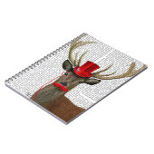 Deer met Red Top Hat en Mustache Notitieboek (Linkerzijde)