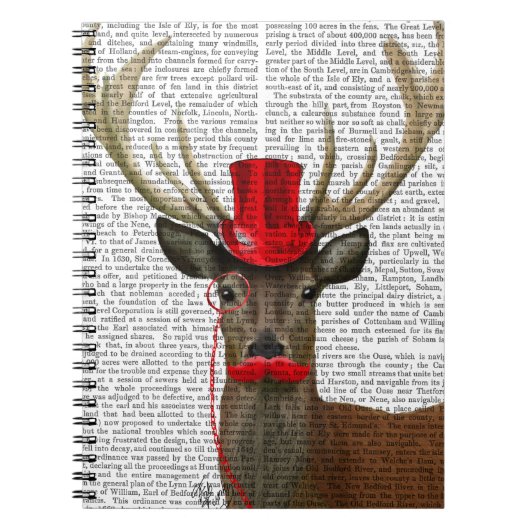 Deer met Red Top Hat en Mustache Notitieboek (Voorkant)