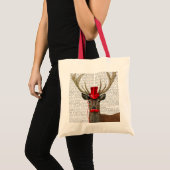 Deer met Red Top Hat en Mustache Tote Bag (Voorkant (product))