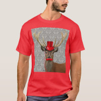 Deer met rood Pet en snor