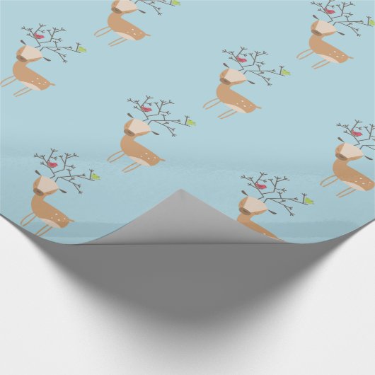 Deer met vogels cadeaupapier (Hoek)