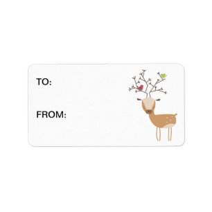 Deer met vogels etiket