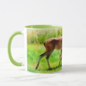 Deer Mom Doe and Baby Fawn Nature Mug (Gauche)