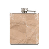 Deer Monogram Onderdruk Rustic Brown Kraft Paper Heupfles (Achterkant)