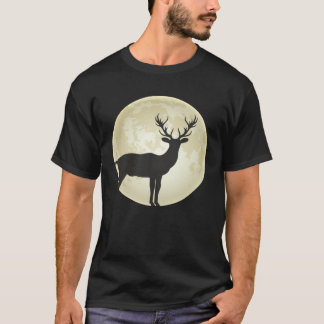 Deer Moon Antler Roe Stag and Forest animal T-shirt