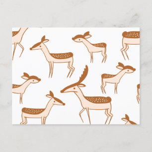 Deer Motif Design Animal Cute Carte postale
