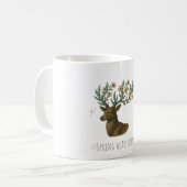Deer Mug with Flower Antlers – Spring Coffee Cup (Devant gauche)