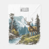Deer Nature Fleece Deken (Voorkant)