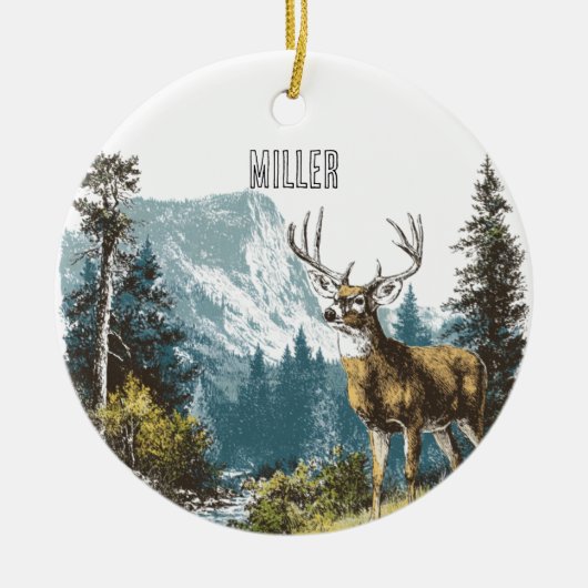 Deer Nature  Keramisch Ornament (Voorkant)