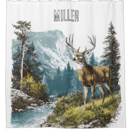 Deer Nature Shower Curtain Douchegordijn