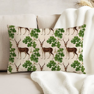 Deer Oak Leaves Woodland Beige Accent Kussen
