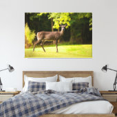Deer on Golf Course Canvas Afdruk (Insitu (Slaapkamer))
