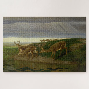 Deer on the Prairie (door William Holbrook Beard) Legpuzzel