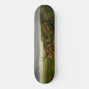 Deer on the Prairie (door William Holbrook Beard) Skateboard