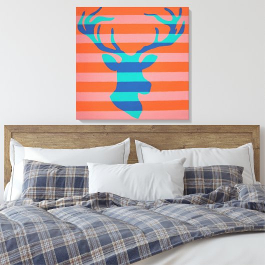 Deer op Canvas (Insitu (Slaapkamer))