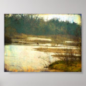 Deer op de Platte rivier nabij Kearney, Nebraska Poster (Voorkant)