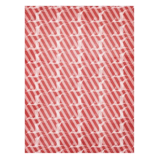 Deer op rood en roze diagonaal strepe tablet tafelkleed (Voorkant)