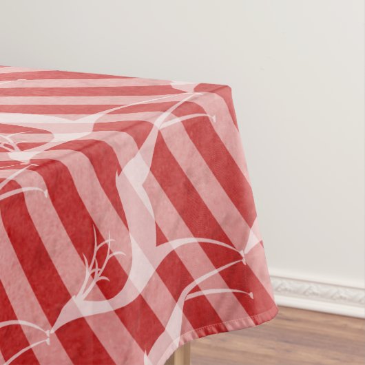 Deer op rood en roze diagonaal strepe tablet tafelkleed (Voorbeeld)