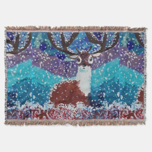 Deer Painting Deken (Voorkant)