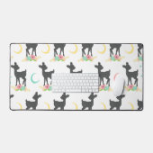 Deer Pattern, Baby Deer, Boho, Flowers, Moon Bureaumat (Keyboard & Muis)