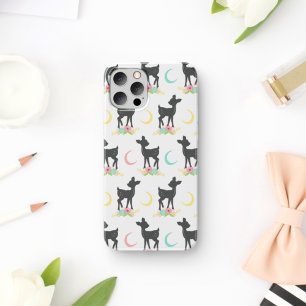 Deer Pattern, Baby Deer, Boho, Flowers, Moon iPhone 11 Hoesje