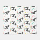 Deer Pattern, Baby Deer, Boho, Flowers, Moon Fleece Deken (Voorkant (Horizontaal))