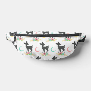 Deer Pattern, Baby Deer, Boho, Flowers, Moon Heuptasje