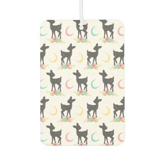 Deer Pattern, Baby Deer, Boho, Flowers, Moon Luchtverfrisser (Voorkant)