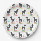 Deer Pattern, Baby Deer, Boho, Flowers, Moon Papieren Bordje (Voorkant)