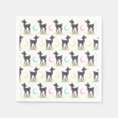 Deer Pattern, Baby Deer, Boho, Flowers, Moon Servet (Voorkant)