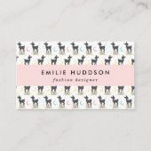 Deer Pattern, Baby Deer, Boho, Flowers, Moon Visitekaartje (Voorkant)