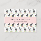 Deer Pattern, Baby Deer, Boho, Flowers, Moon Visitekaartje (Voorkant)