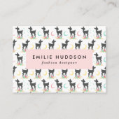 Deer Pattern, Baby Deer, Boho, Flowers, Moon Visitekaartje (Voorkant)